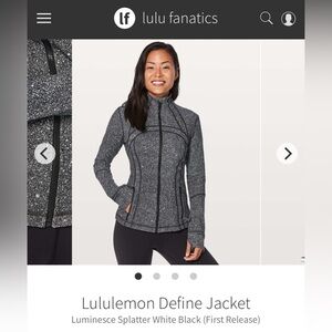 Lululemon Define Jacket in Luminesce Splatter White Black Pattern Size 4